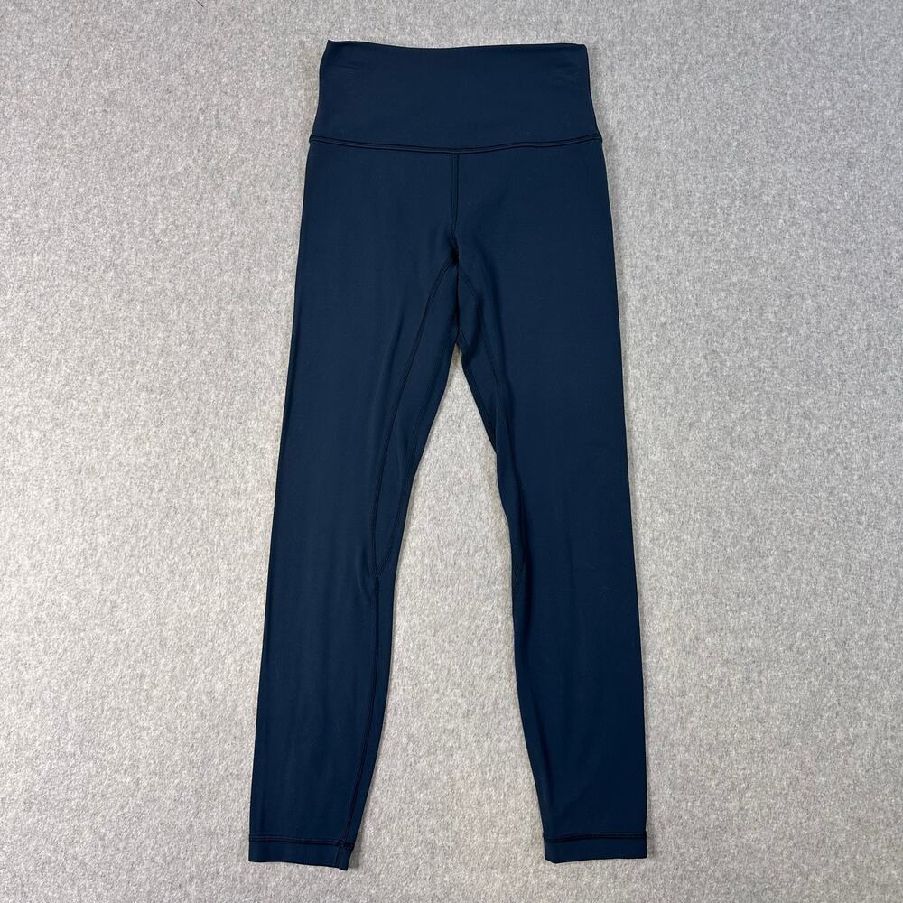 Lululemon Leggings Athletica WMNS 4 Teal Blue Mid Rise Yoga Pant Activewear Gym